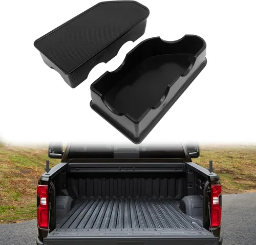 Vista 8 de Fundas de bolsillo para estaca para riel de cama, compatibles con GMC Sierra 1500/Chevy Silverado 1500 2014-2018 y Silverado/Sierra 2500/3500HD