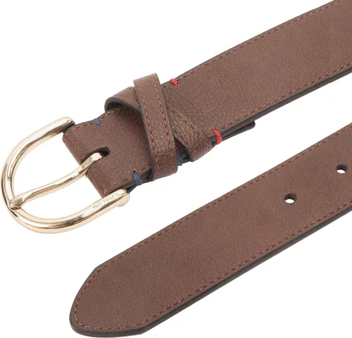 Vista 4 de Tommy Hilfiger Cinturón de cuero de moda para mujer, pantalones y vestidos, Banda cruzada marrón