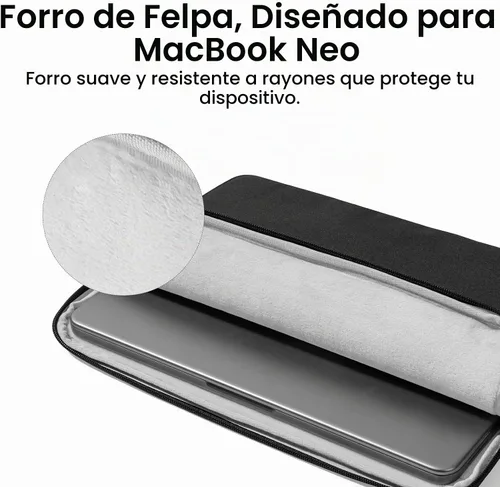 Vista 4 de tomtoc Funda delgada para laptop para MacBook 2026 de 13 pulgadas Negro