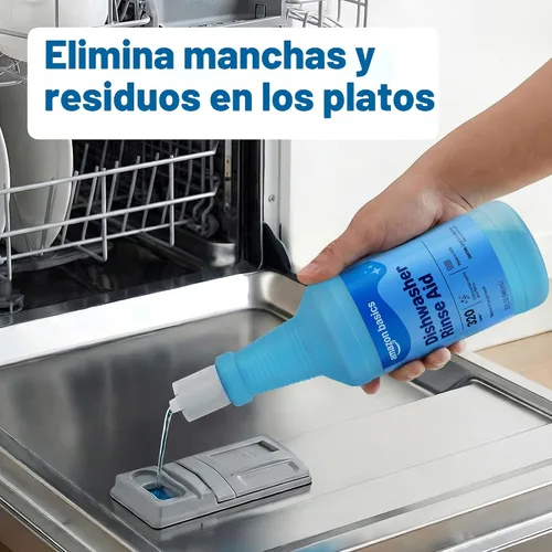 Vista 4 de Amazon Basics Líquido abrillantador para lavavajillas, 32 onzas líquidas, paquete de 1