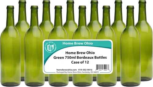 Vista 2 de Home Brew Ohio Botellas verdes de 25.4 fl oz Burdeos Caja de 12