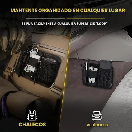 Vista 6 de M-Tac Bolsa táctica Insertar Organizador modular Utilidad Admin Bolsa Gancho Sujetadores - Llavero Negro