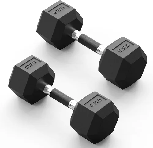 Vista 22 de Hex Dumbbell Set 2.5-100lb, Rubber Grip Dumbbells, Home Gym Complete & Durable Cast Iron Core Odorless Antiroll Hex Shape Ergonomic Versatile Home