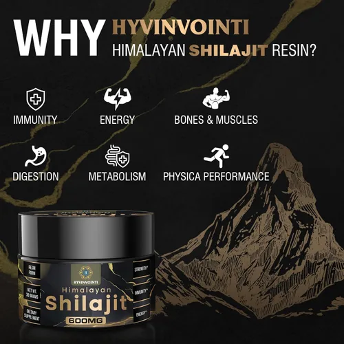 Vista 3 de Resina Shilajit Shilajit orgánica pura del Himalaya de 600 mg de resina Shilajit orgánica de grado oro, 100% puro Shilajit orgánico para energía