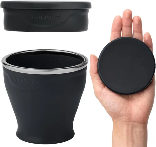 Vista 16 de TakeToday Vaso plegable de 8 oz, paquete de 2 para viajes, azul y melocotón Melocotón azul y Lowcountry