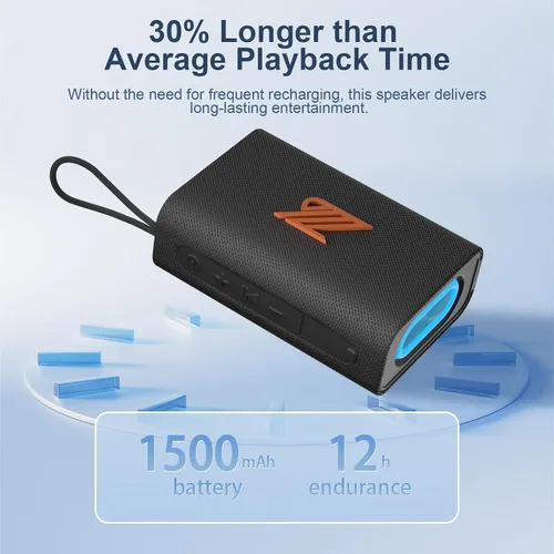 Vista 4 de Altavoz Bluetooth TWS Altavoces Pequeños Sonido Estéreo Claro y Fuerte Reproductores de Medios Portátiles Altavoz Inalámbrico con Luces IPX5