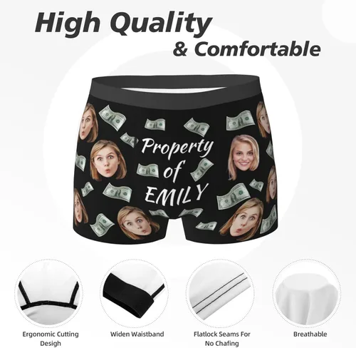 Vista 6 de Boxers personalizados con cara para hombres, novio, marido, ropa interior divertida personalizada para ideas de cumpleaños para él, S-XXL