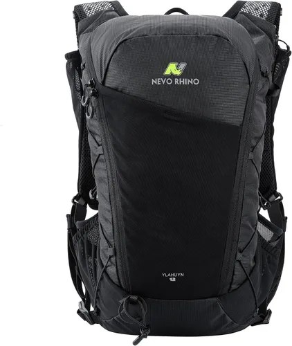 Vista 9 de N NEVO RHINO Chaleco para correr de 12L, chaleco de hidratación con 2 Negro