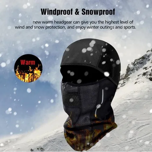 Vista 7 de Máscara facial de esquí resistente al viento retención térmica unisex ahorro de calor impermeable resistente a la intemperie protección UV