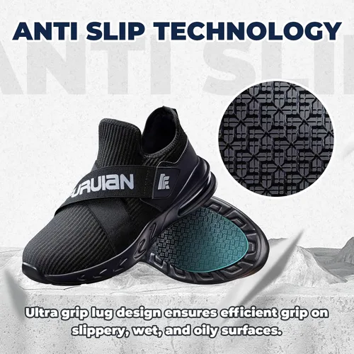 Vista 4 de Furuian Zapatos antideslizantes para hombre, para servicio de alimentos, sin cordones, para cocina, restaurante, zapatos de chef antideslizantes