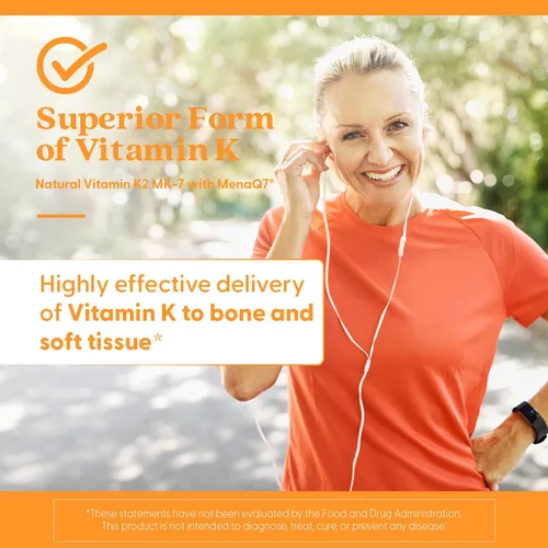 Vista 6 de Doctor's Best Vitamina natural K2 MK-7 con MenaQ7 blanco sin sabor, 60
