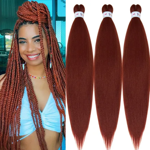 Vista 17 de Pelo trenzado corto 1B negro preestirado Extensiones de pelo trenzado para niños para trenzas de caja sin nudos, pelo trenzado preestirado de 16