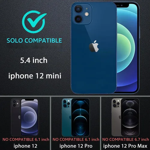 Vista 2 de YKHJKLEC Funda para iPhone 12 Mini, grado militar 3 en 1, resistente a los golpes, a prueba de caídas, polvo con 2 protectores de pantalla de vidrio
