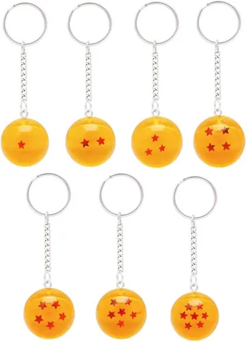 Vista 7 de Dragon Ball,7PCS Acrylic Dragon Ball Z Keychains,Esferas del Dragon Ball,DBZ Keychain for Kids Birthday Party Favor