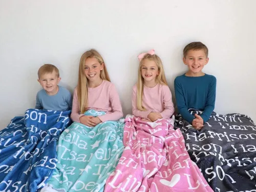 Vista 6 de Manta de nombre personalizada para bebé niña niños y adultos con nombre, personalizado con nombre del bebé, manta personalizada para niños. Regalo