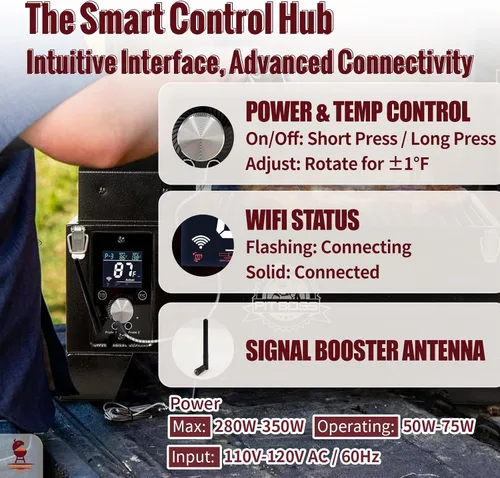 Vista 6 de Kit de Controlador PID WiFi Universal Mejorado de Repuesto para Pit Boss, Traeger, Z Grills, Asmoke y Más Conjunto Completo con Placa de Control