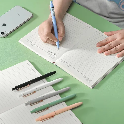 Vista 5 de Bolígrafos de gel, bolígrafos de tinta negra de secado rápido de 0.028 in, bolígrafos medianos de escritura suave, bonitos suministros escolares