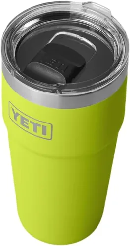 Vista 3 de YETI Rambler - Vaso apilable de 16 onzas, aislado al vacío, acero inoxidable con tapa MagSlider, color verde amarillento