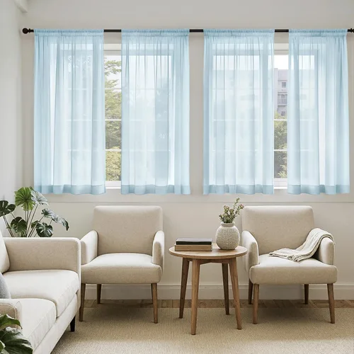 Vista 66 de MIULEE Cortinas traslúcidas marrón oscuro de 96 pulgadas de largo, 4
