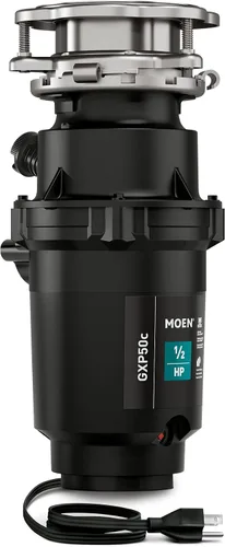 Vista 2 de Moen Prep Series PRO - Triturador de basura compacto de alimentación continua de 1/2 HP, cable de alimentación incluido, GXP50C y Mounting Dream