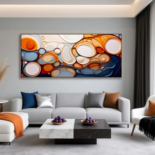 Vista 17 de AJAZIKO Arte de Pared de Vaca de las Tierras Altas - Decoración de Pared de Granja y Campo Rústico, Cuadros Grandes en Lienzo para Sala de Estar