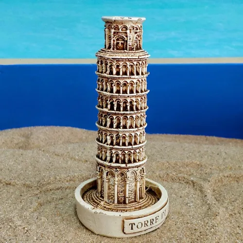 Vista 3 de Torre inclinada de Pisa figuras antiguas ornamento para el hogar, dioramas de decoración de mesa, diseño de dioramas