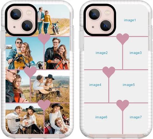 Vista 15 de Funda de teléfono personalizada para iPhone 13 personalizada con collage de múltiples imágenes, funda resistente a los arañazos, a los golpes, funda