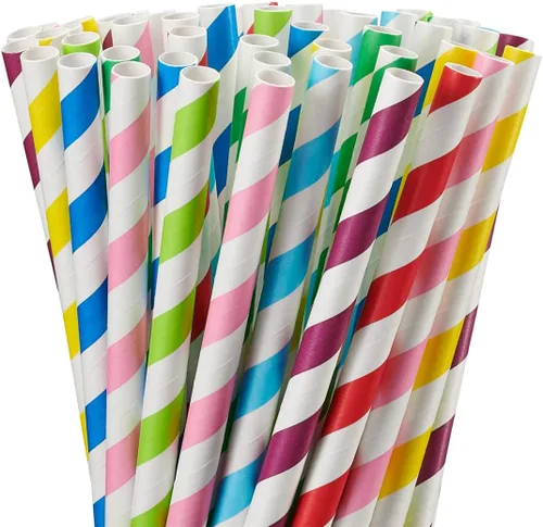 Vista 2 de Comfy Package [50 unidades] Batido de papel jumbo de 0.394 in y pajitas Boba – Pajitas de papel biodegradables para batidos, batidos y té