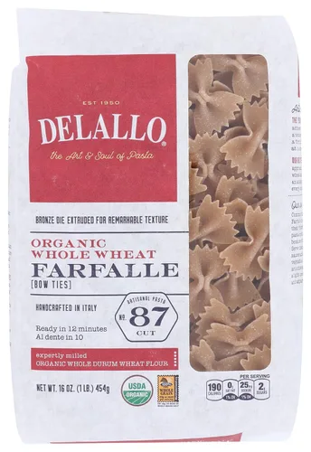 Vista 7 de DeLallo Farfalle de trigo integral orgánico No.87 - 16 oz
