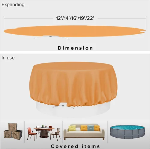 Vista 102 de Fundas para muebles de patio, impermeables, resistentes a los rayos UV, resistentes a los rayos UV, para exteriores, mesa redonda y rectangular