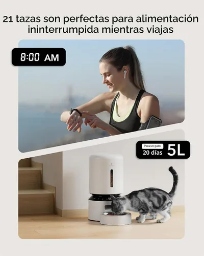 Vista 3 de PETLIBRO - Comedero automático para gatos, dispensador de comida para perros con preservación de frescura, comederos programables para mascotas