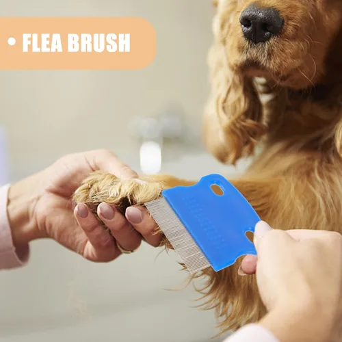Vista 6 de KALLORY Peine de aseo para perros, peine para eliminar el pelo de mascotas, peine de masaje para eliminar mate, nudos y enredos (color al azar)