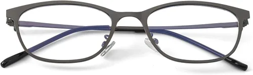 Vista 7 de IGnaef Gafas retro rectangulares Bayonetta con bloqueo de luz azul para mujeres, estilo oficina-sirena, transparente, IF6233 negro (A01 Black)