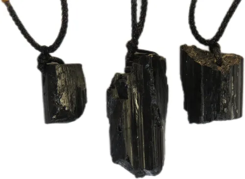 Vista 8 de 3 piezas de piedra de turmalina negra natural, colgante de pilar, amuleto de piedra de turmalina, colgante de pilar de turmalina, amuleto