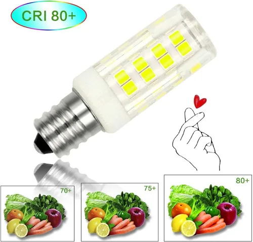 Vista 7 de Bombillas LED E12 equivalente a 3 W, bombilla halógena de 30 W, luz blanca diurna 6000 K, T3 T4, rosca Edison, base de vela, mini no regulable