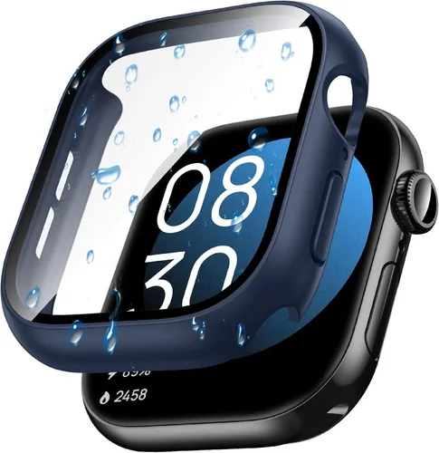 Vista 8 de Goton - Funda impermeable para Apple Watch 38 mm Series 3 2 1, protector de pantalla de vidrio templado, protección completa de policarbonato duro