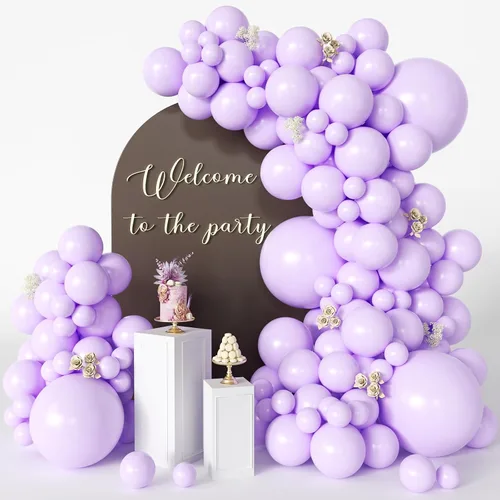Vista 25 de Globos rosa claro, 125 piezas de diferentes tamaños de 8, 12, 10, 5 pulgadas, kit de arco de globos rosa pálido pastel para princesa, cumpleaños
