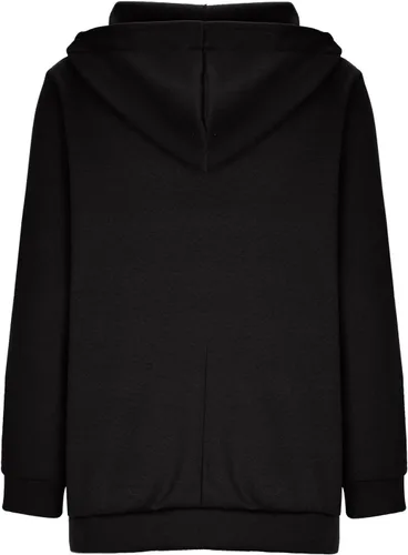 Vista 6 de DOLKFU Sudaderas con capucha de manga larga con cremallera para mujer, color liso, cómodas, holgadas, informales, para otoño