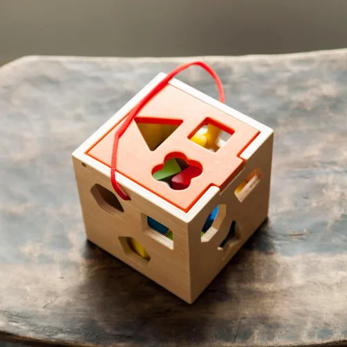 Vista 6 de Fat Brain Toys Clasificador de formas para llevar - Juguete de aprendizaje Montessori de madera, 12 meses +