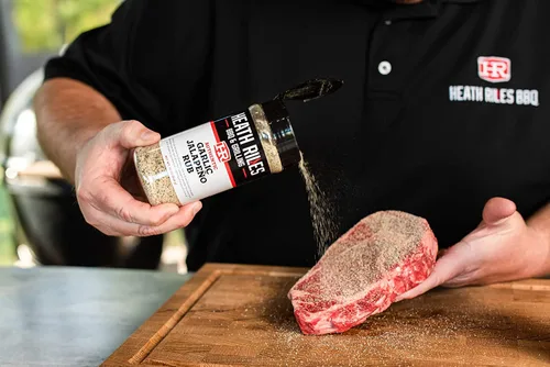 Vista 5 de Heath Riles BBQ Paquete de ajo: masajes de mayordomo de ajo y jalapeño de ajo, receta Champion Pitmaster, mezcla de especias agitadoras, incluye 2