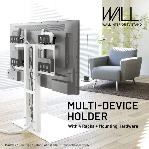 Vista 2 de WALL Soporte multidispositivo con 4 estantes + accesorios de montaje, accesorio para soporte de TV A2/V2 CASTER/V3SW/V4/V5