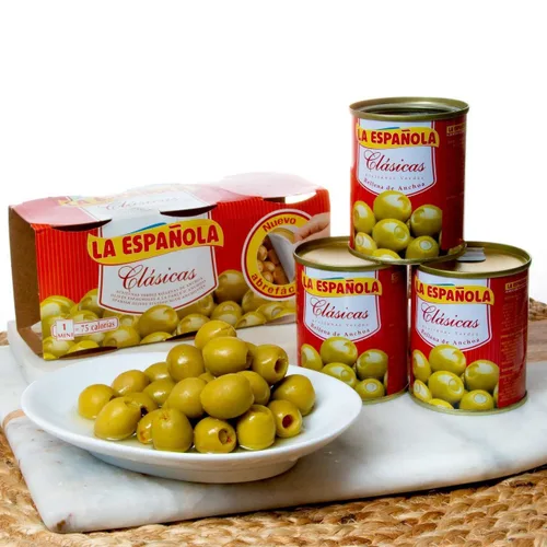 Vista 5 de La Espanola Pack Tres Aceitunas Rellenas de Anchoas 4.23 oz