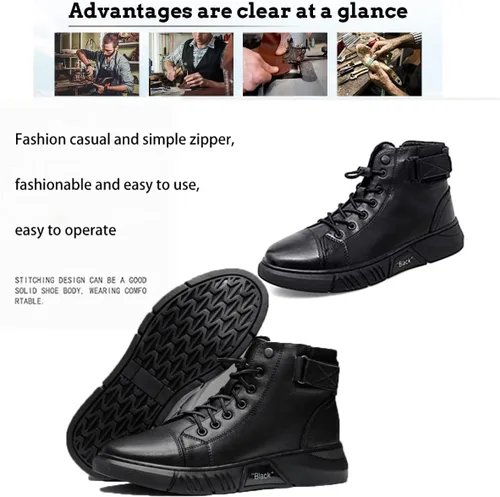 Vista 5 de DevilAngel Botas italianas de piel de cachemira para hombre