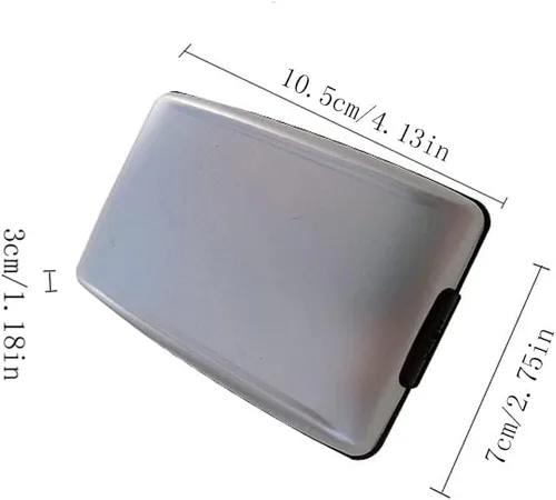 Vista 8 de Billetera de acero inoxidable con clip Pro RFID Secure Tech antirrobo, billetera de aleación de aluminio RFID, impermeable, biold delgado
