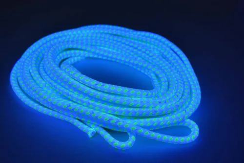 Vista 11 de Blacklight Bicolor GloLine - Cuerda luminiscente (azul-verde, 25 pies)