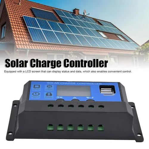 Vista 8 de Controlador solar, controlador solar DC 12V-24V, regulador inteligente de batería de panel solar con controladores de energía renovable dobles (10A)