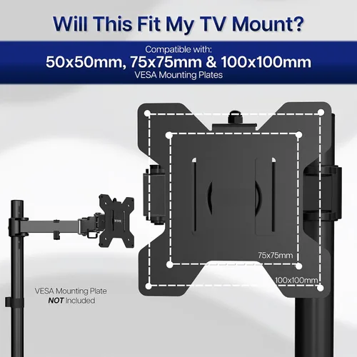 Vista 4 de VIVO Placa de Adaptador de Soporte VESA para TV y Monitor de Acero para Pantallas de 23" a 42" Kit de Conversión para VESA de hasta 200x200mm