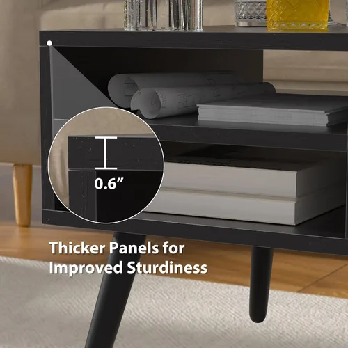 Vista 6 de Mesa de centro moderna con tapa elevadora con almacenamiento oculto para sala de estar, mesa de piso con elevador, mesa central de madera