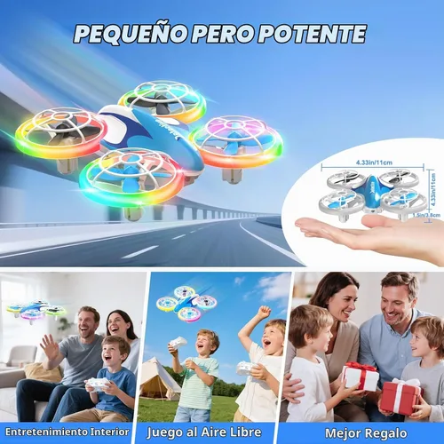 Vista 7 de BlueFire Mini dron para niños, dron RC con luces LED y giro de 360°
