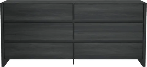 Vista 10 de Manhattan Comfort Linda - Cómoda moderna doble ancha para dormitorio con 6 cajones de almacenamiento, armario de madera de 72 pulgadas de largo